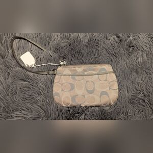 Coach Gray and Cream Wristlet